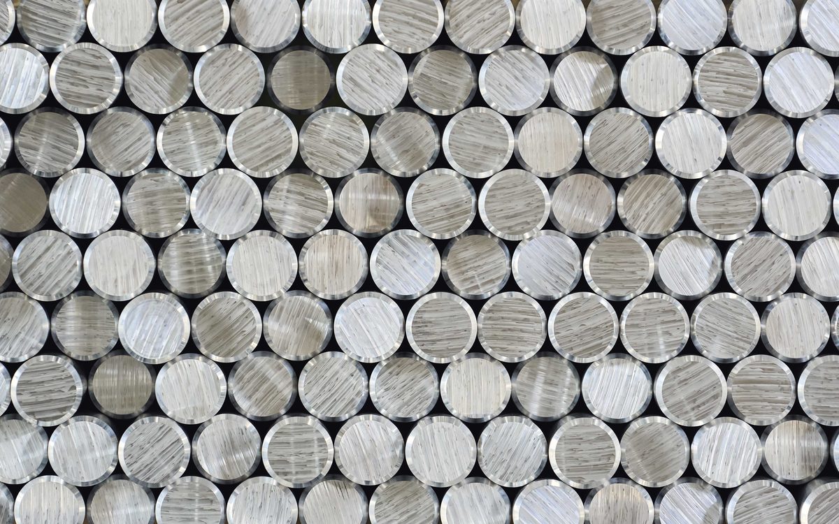Cross-sections of aluminium bar stock at Eural Gnutti