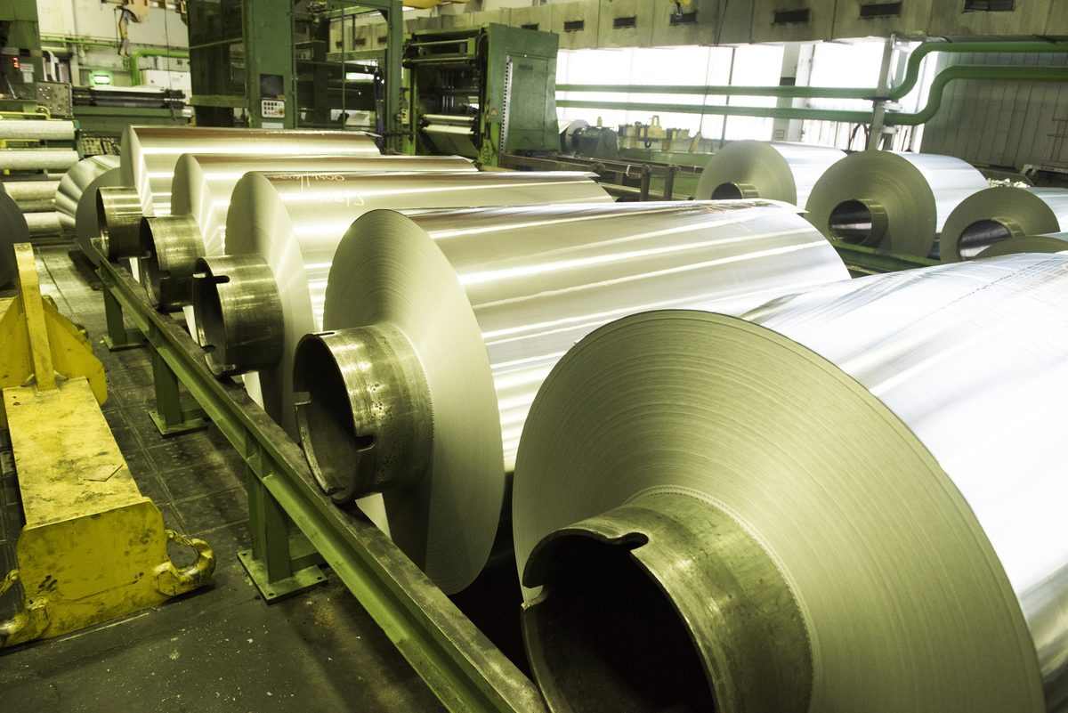 Aluminium coil rolls at Slim Aluminium's mill